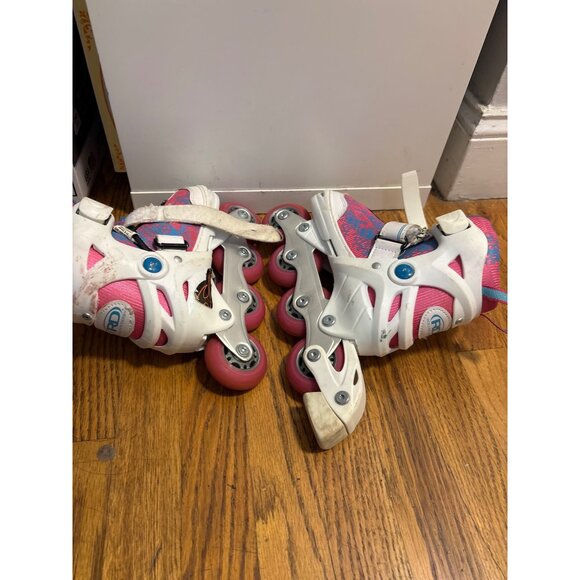 Roller Derby Girls Roller Blades Size 11-1 Adjustable Inline Skates Pink & White - Picture 5 of 6